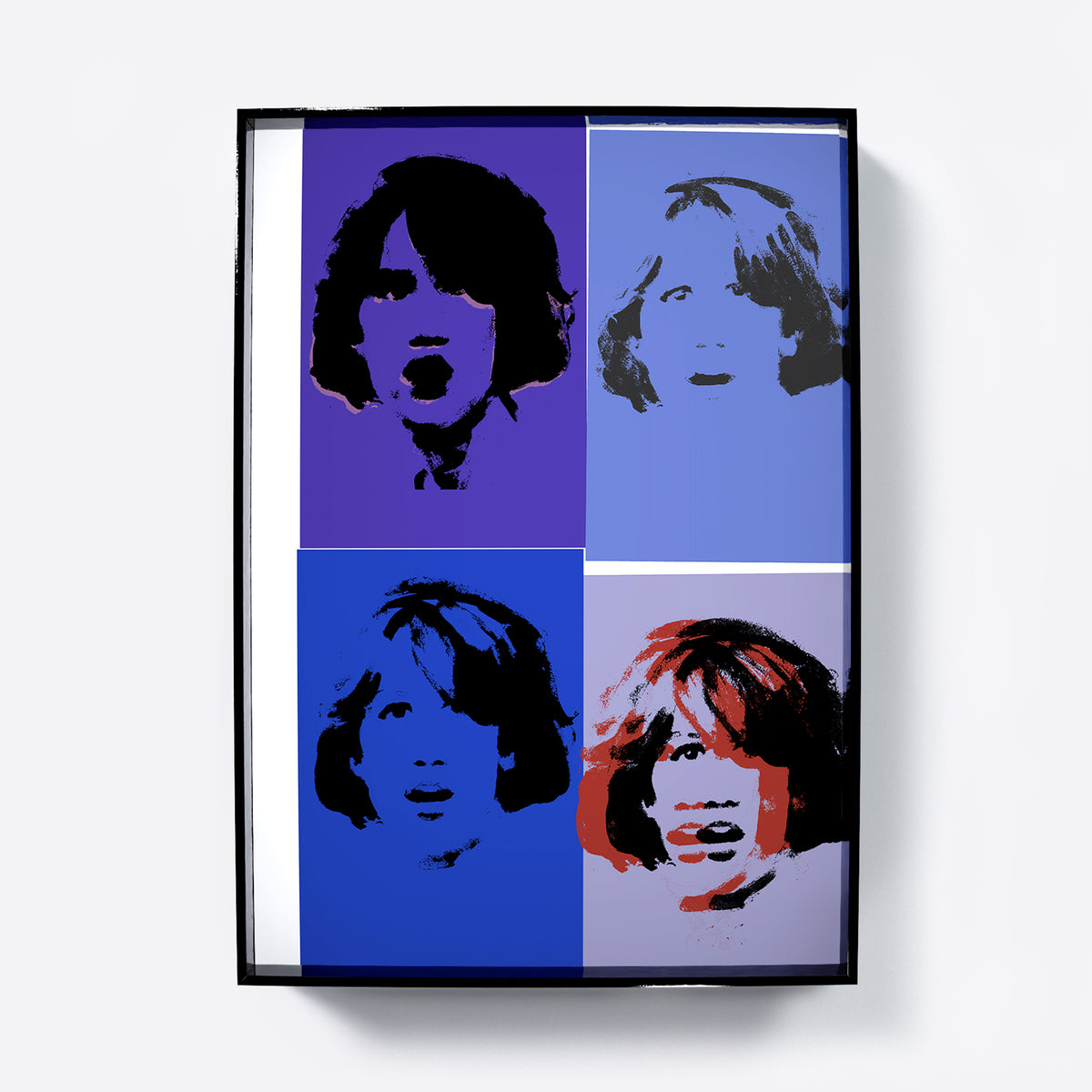 Blue portrait repetition pop art art print.