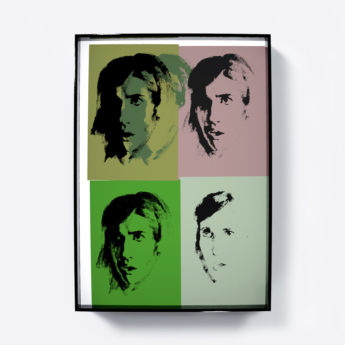 Green portrait repetition pop art art print.