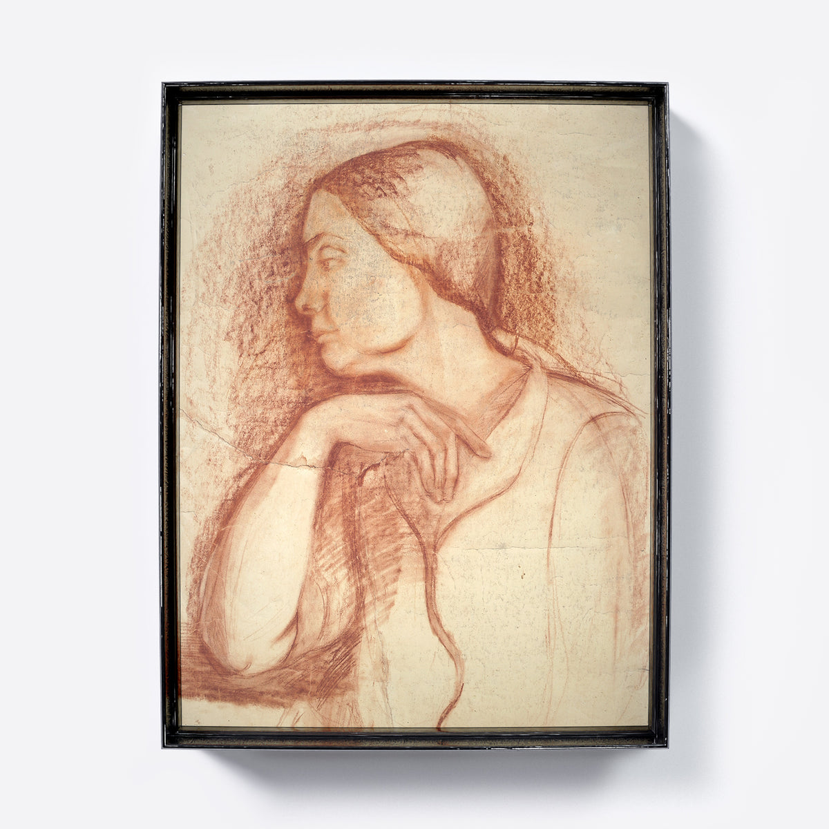 High quality limited edition framed fine art print depicting a sanguine portrait of a lady.