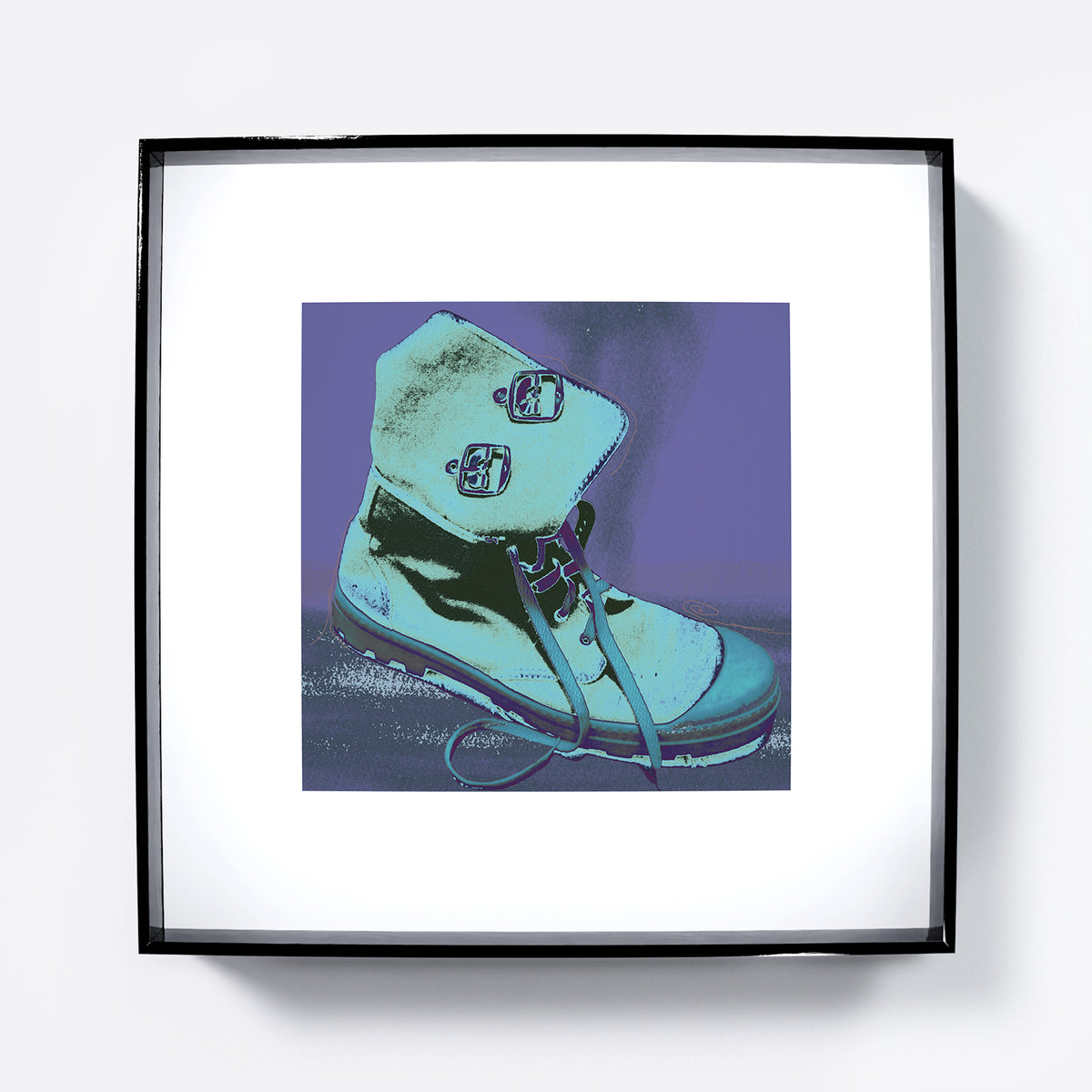 Purple boot pop art art print.