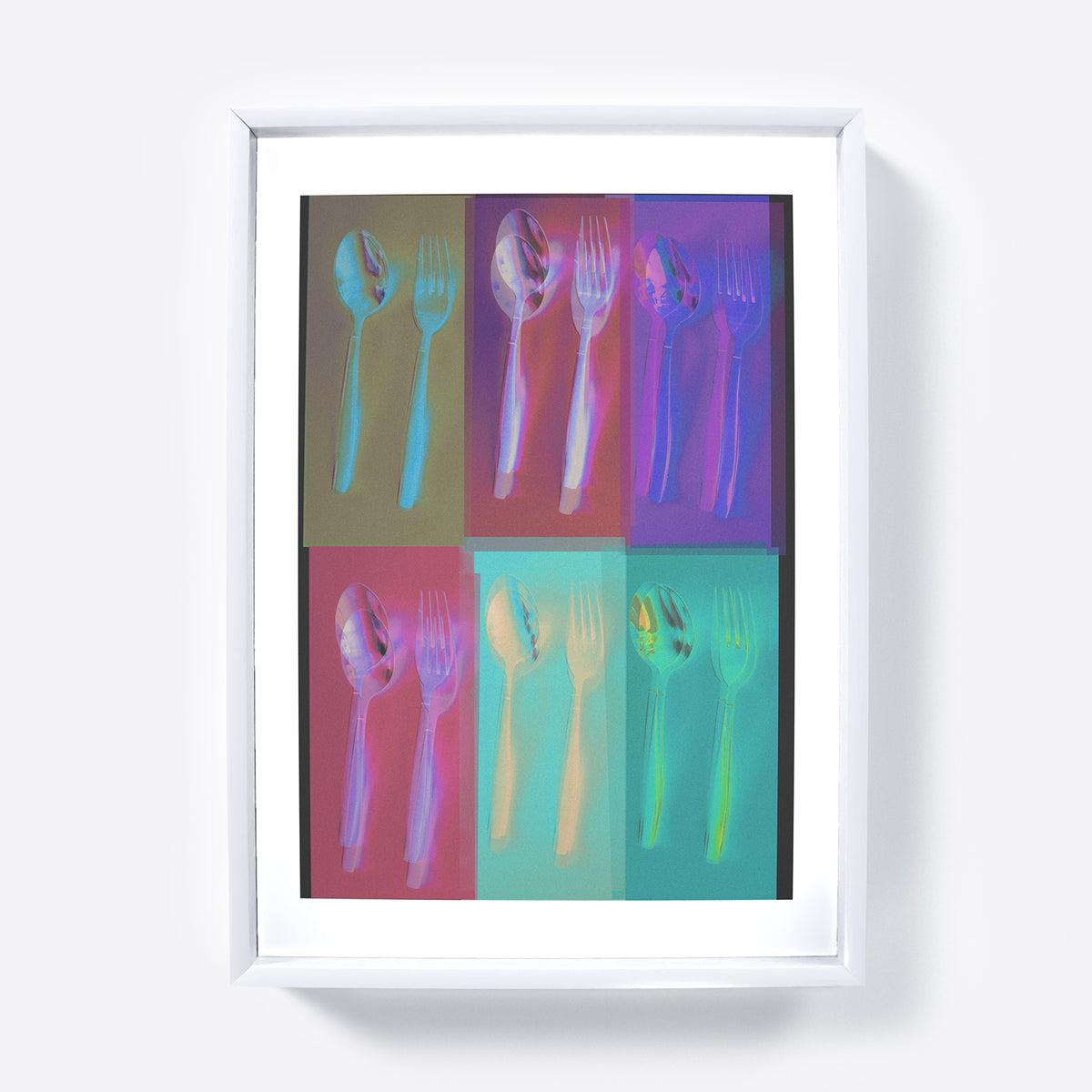 Silverware repetition colorful pop art art print.