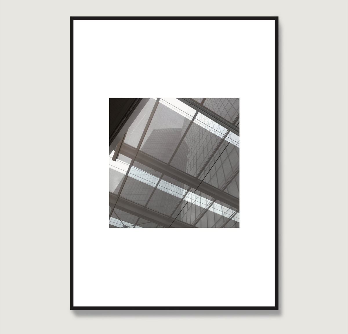 Monochrome modern architectural photography art print.