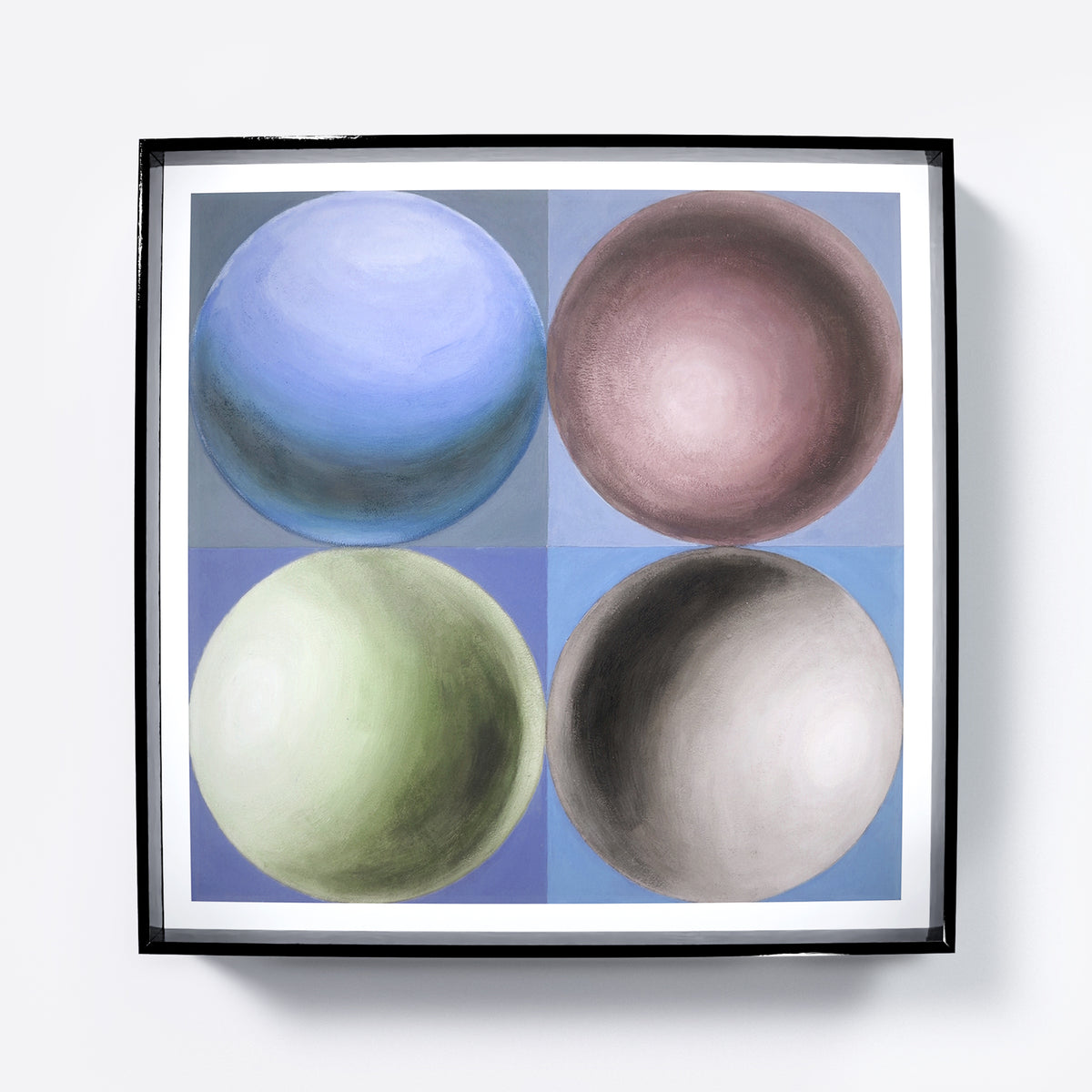 Geometric art print with spheres.