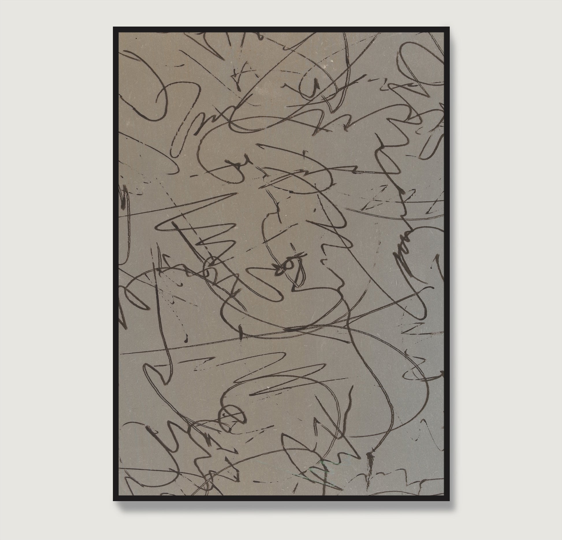 Monochrome abstract contemporary art print.