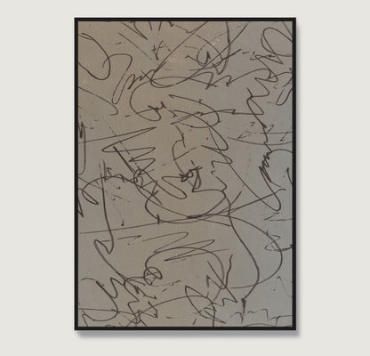 Monochrome abstract contemporary art print.