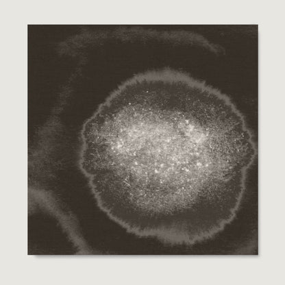 Abstract black and white art print on paper.