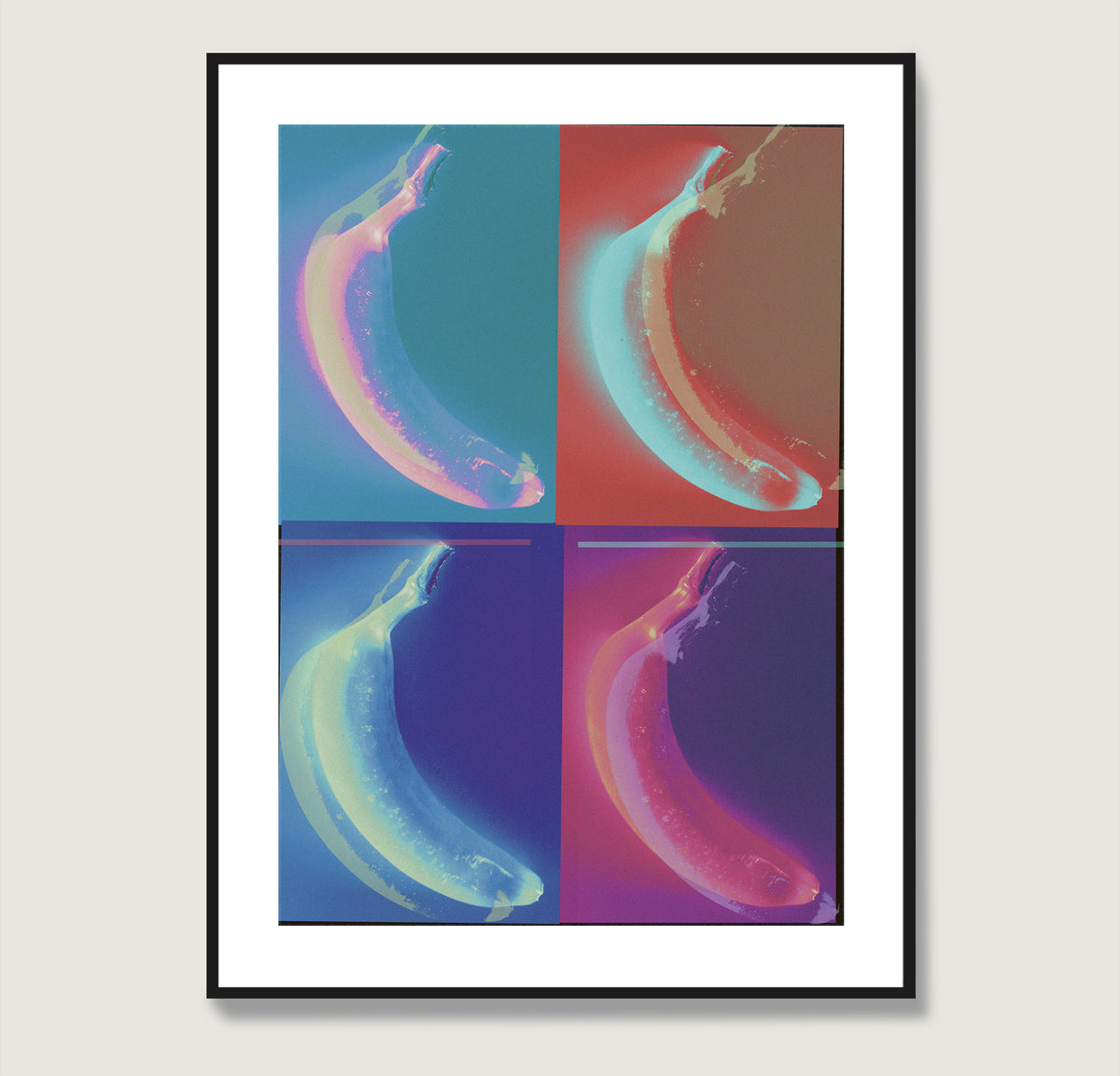 Pop art style art print with banana. 