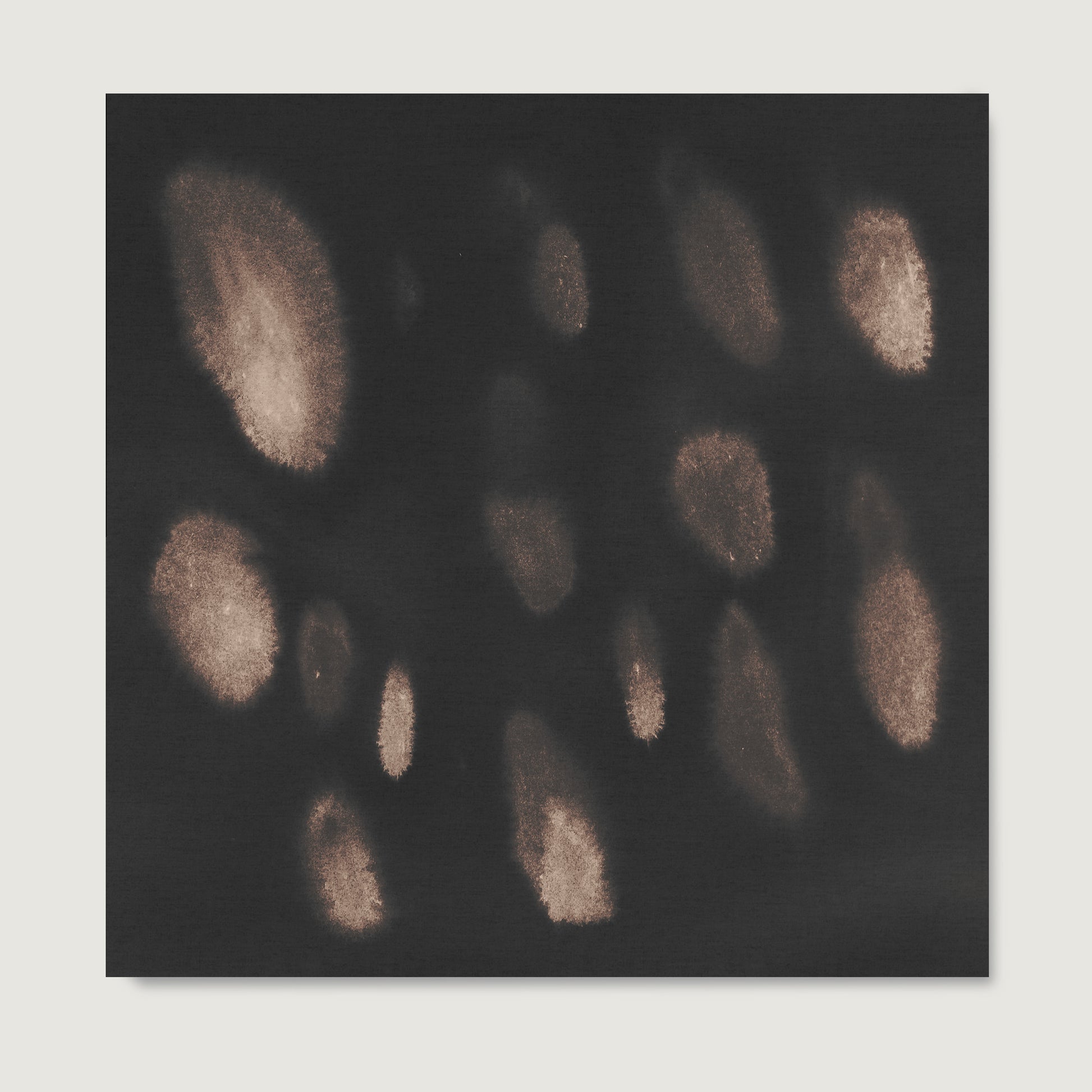 Dark abstract art print on paper in watercolor technique.