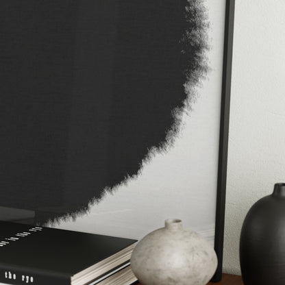Detail of an abstract minimalist black and white art print.
