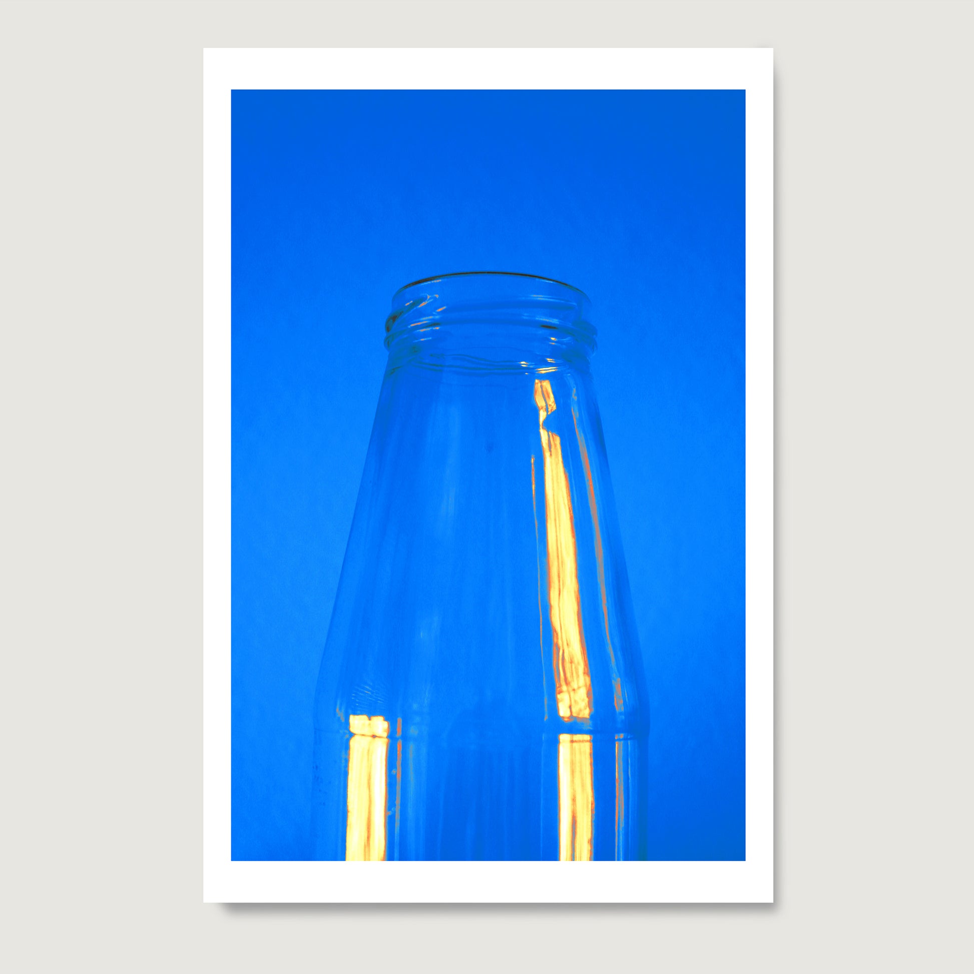 Minimalist blue art print on paper.