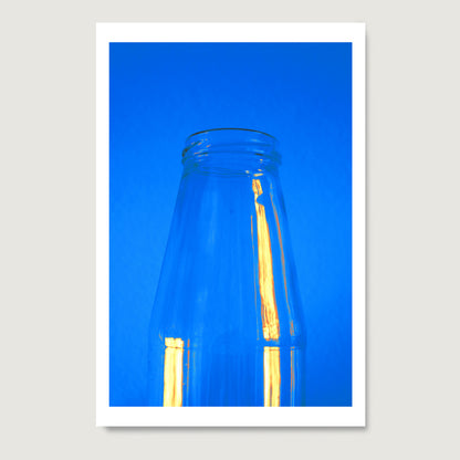 Minimalist blue art print on paper.