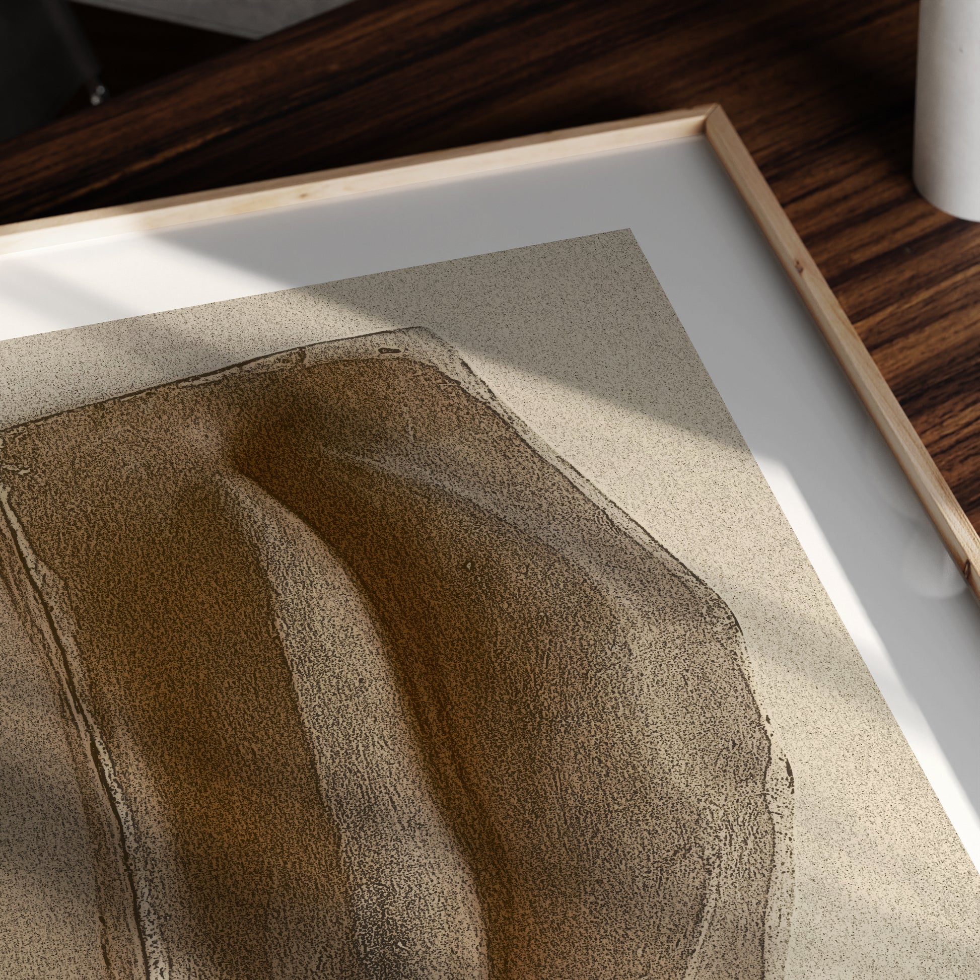 Detail of Michelangelo David's mouth, anatomy monochrome art print.
