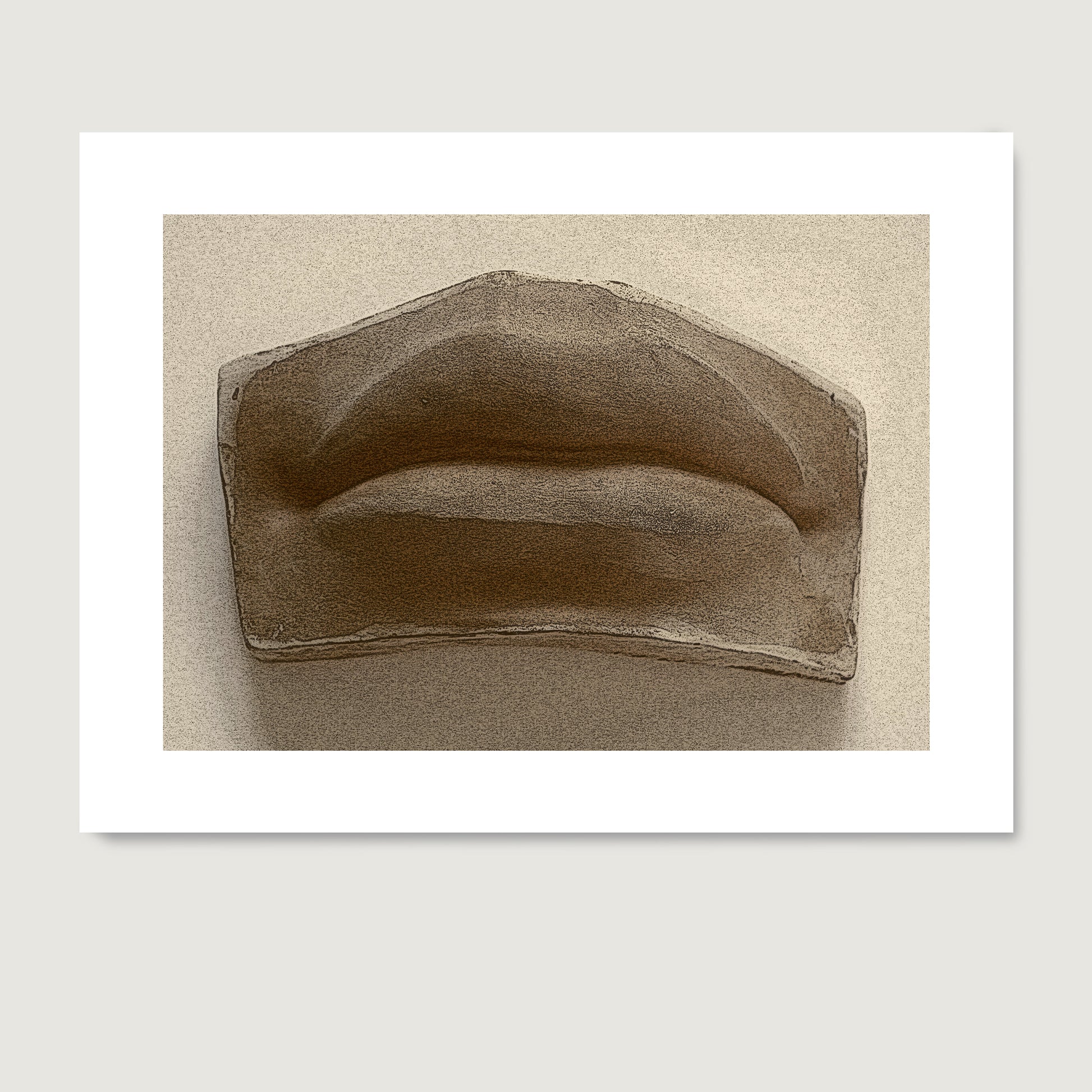 Michelangelo David's mouth, anatomy monochrome art print on paper.