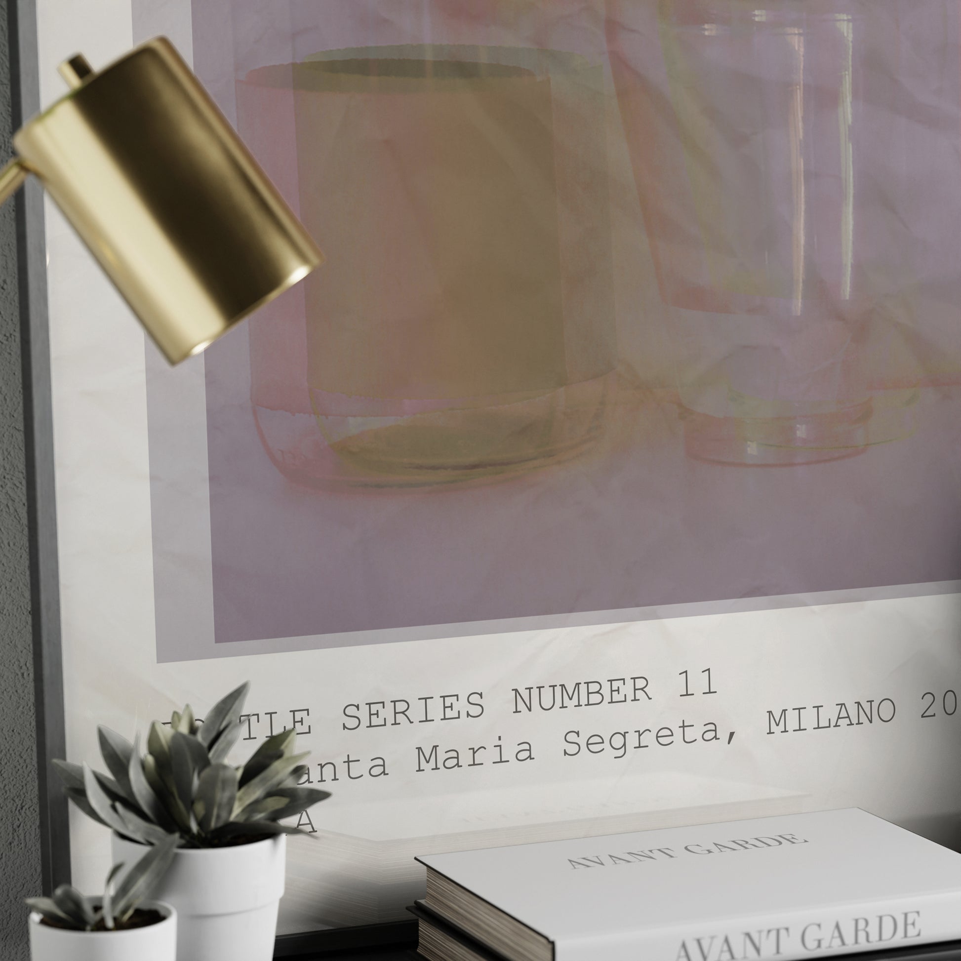 Detail of a photography artistic art print with pastel colors.