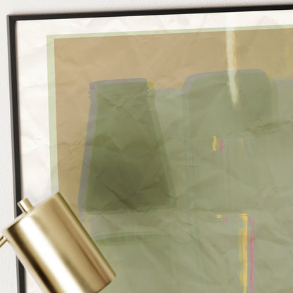Detail of an artistic photography graphic art print with text.