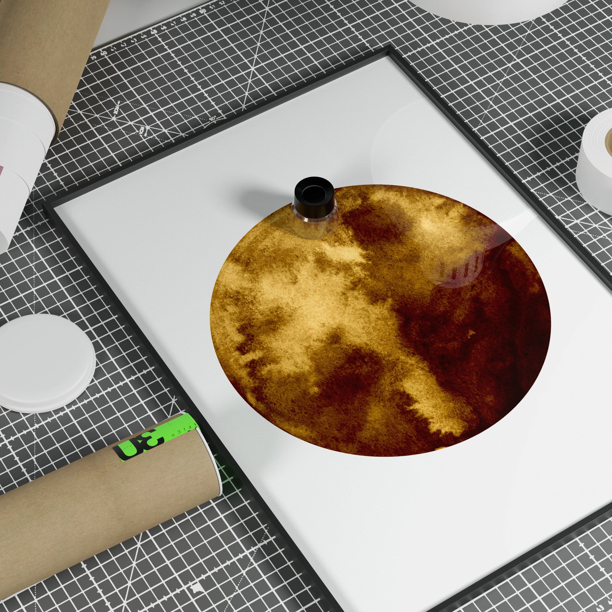 Planet minimalist graphic art print.