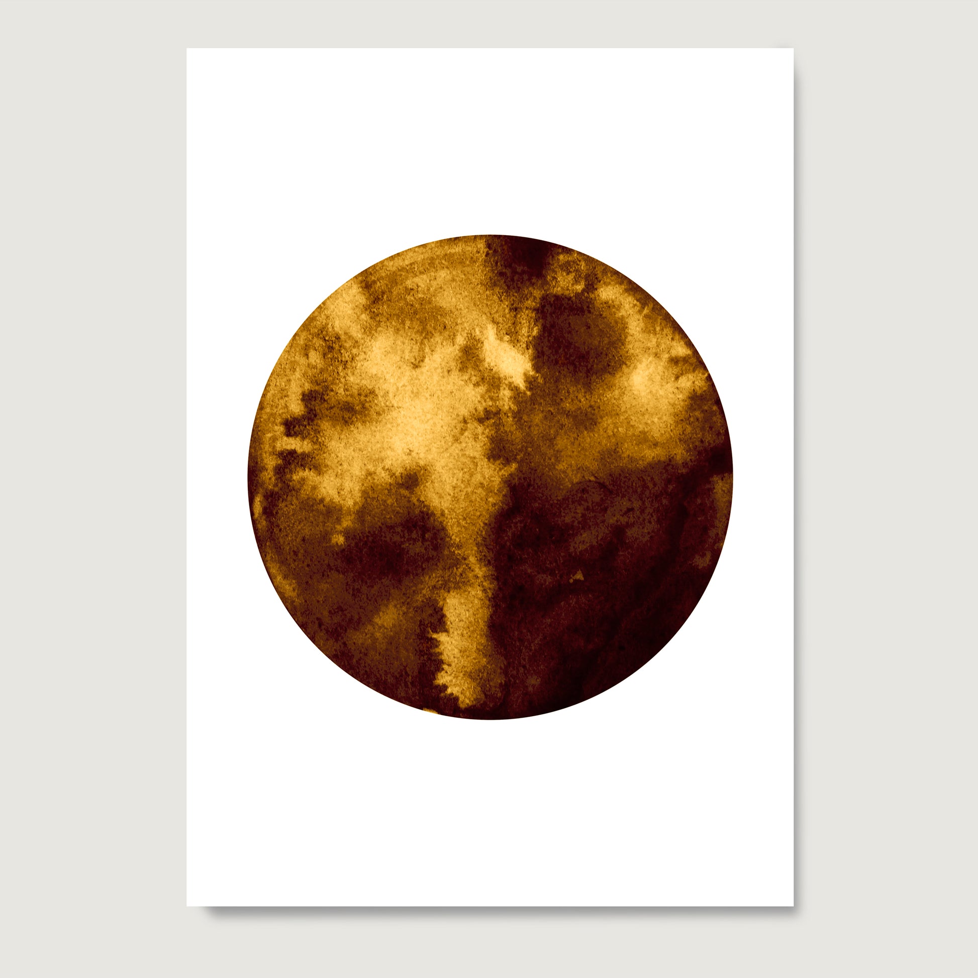 Planet minimalist graphic art print on paper.