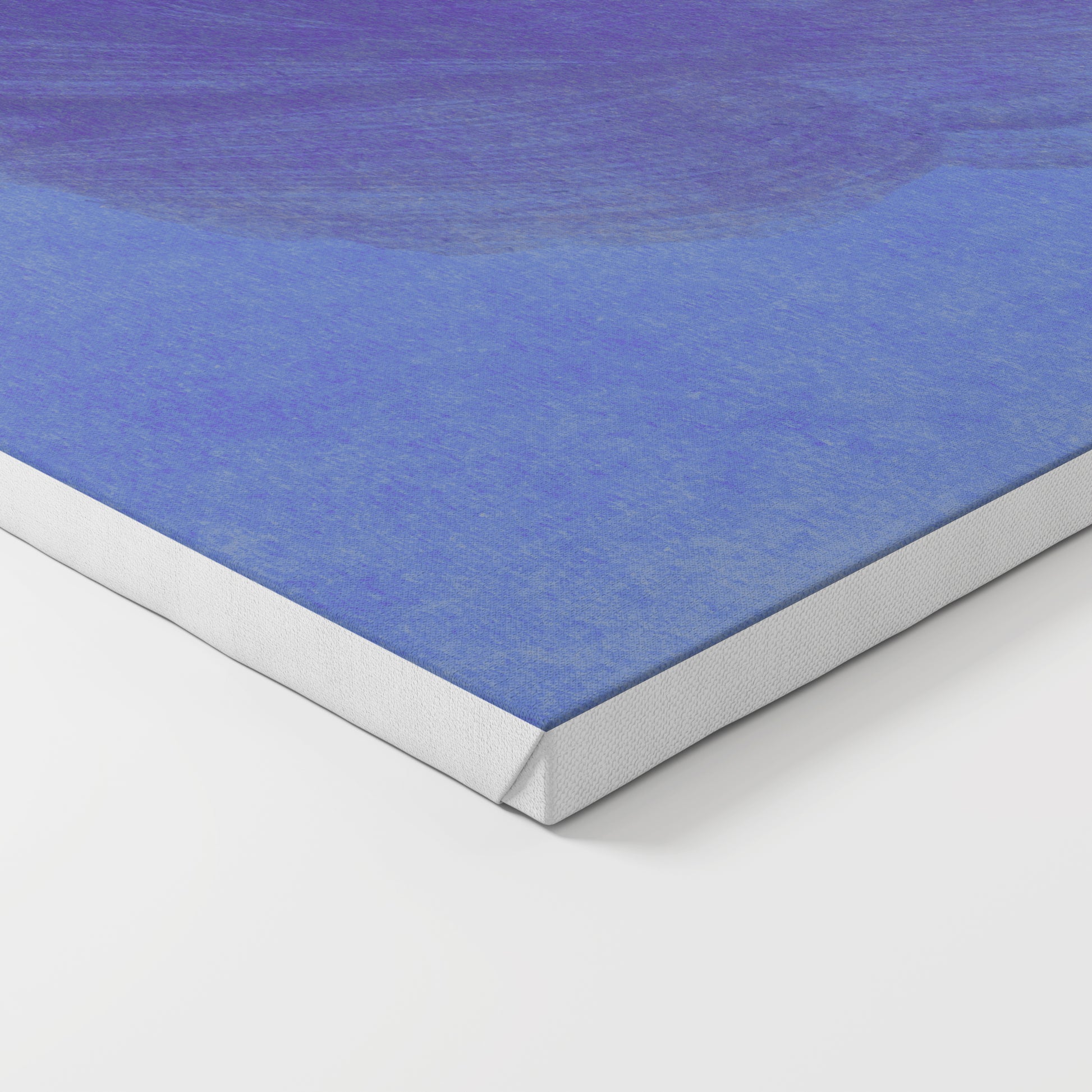 Blue abstract contemporary art print on canvas.