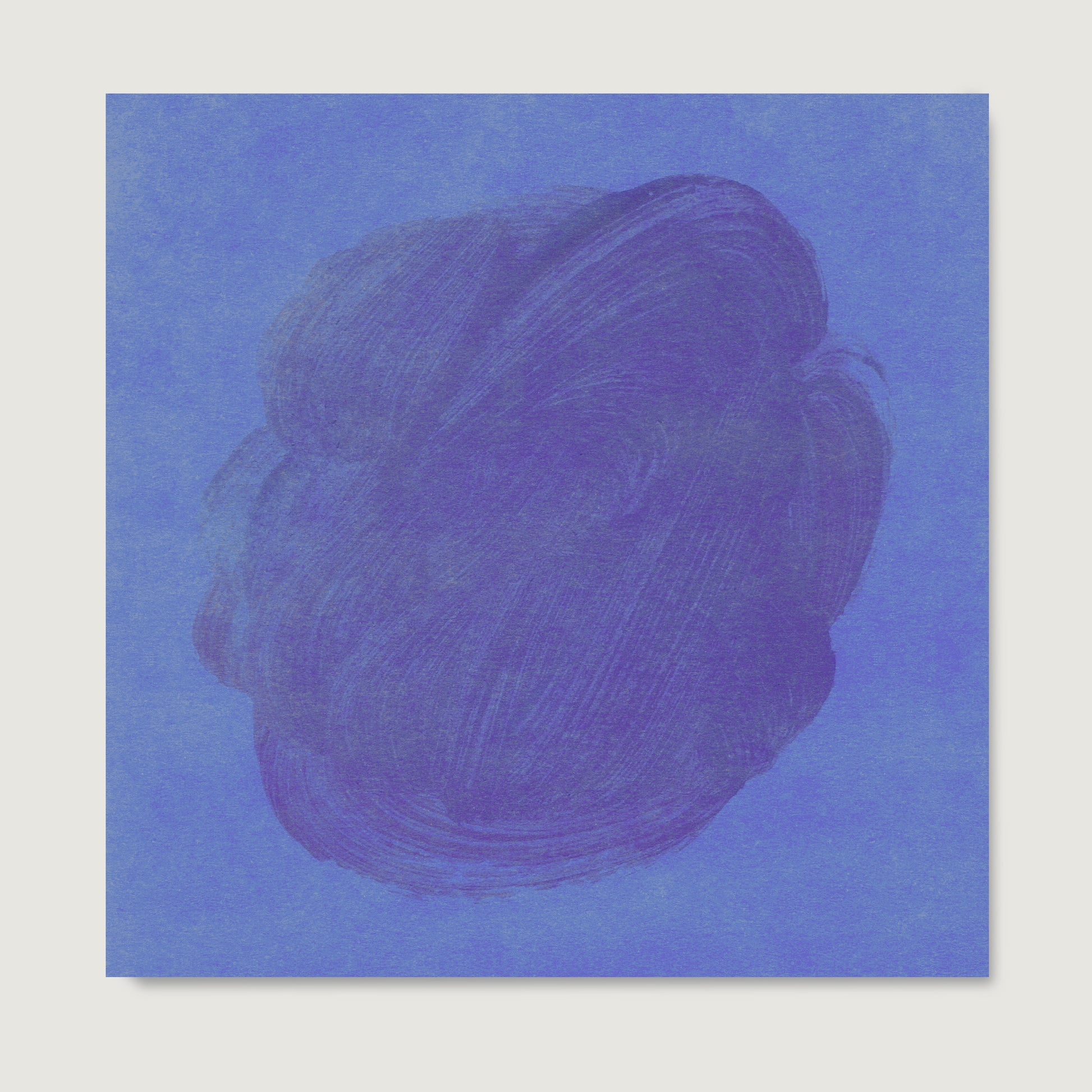 Blue abstract contemporary art print on paper.