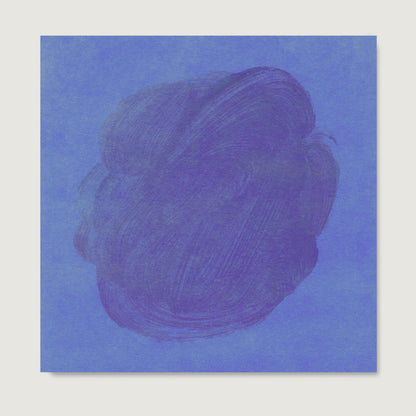 Blue abstract contemporary art print on paper.