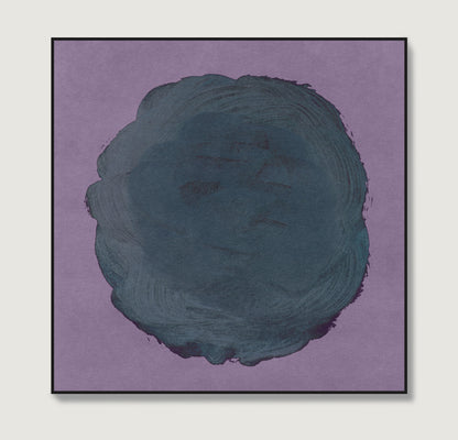 Green on pink abstract contemporary art print.