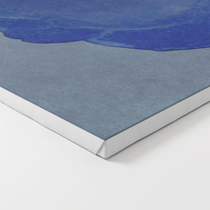 Blue minimalist abstract contemporary art print on canvas.