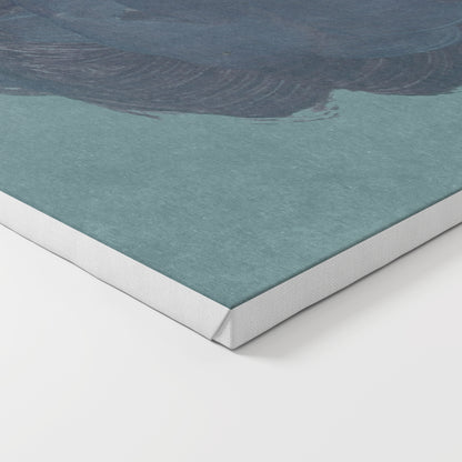 Cold color palette abstract contemporary art print on canvas.