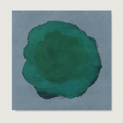 Emerald green abstract contemporary art print on paper.