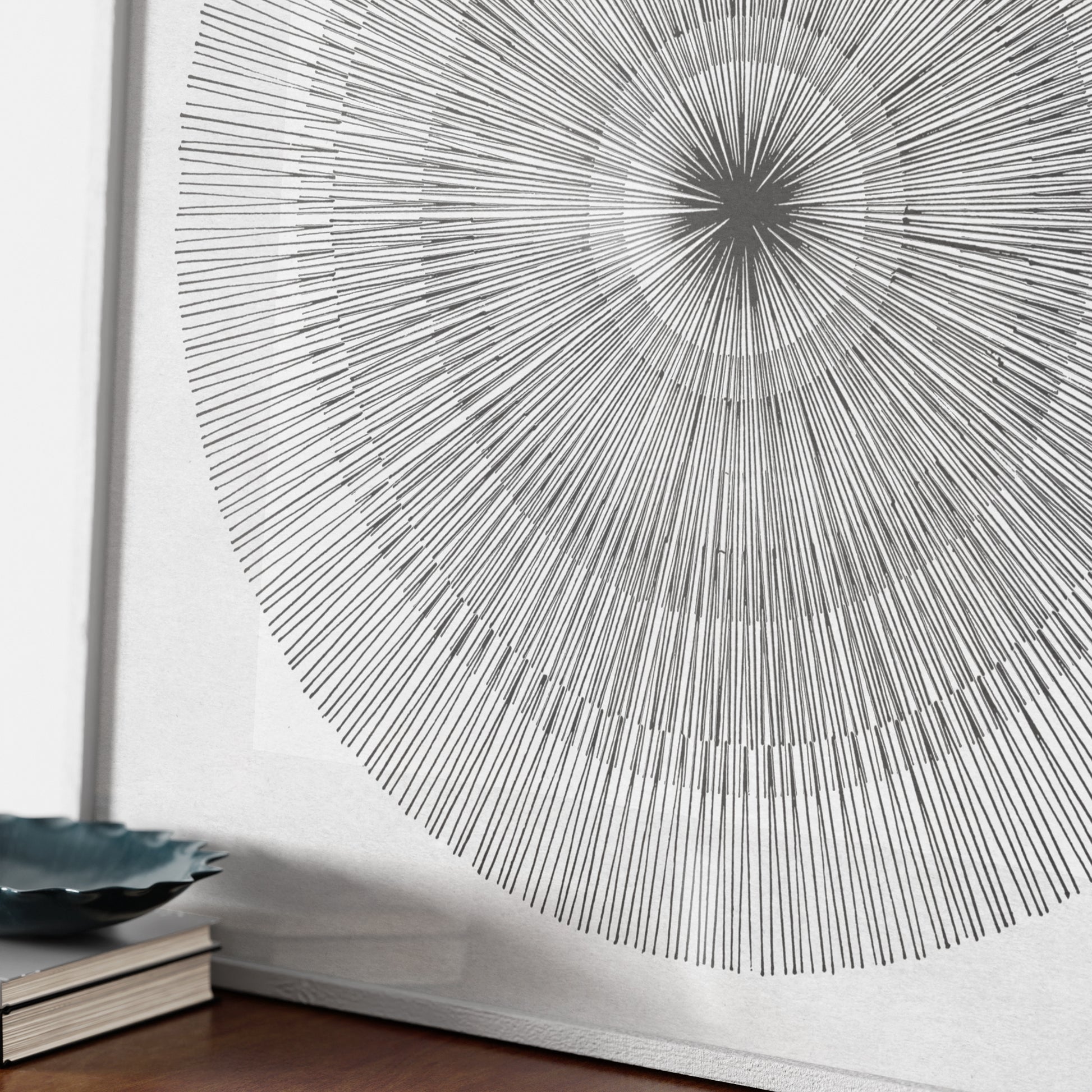 Detail of an abstract lines minimalist contemporary art print.