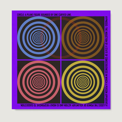 Colorful abstract vintage art print on paper.