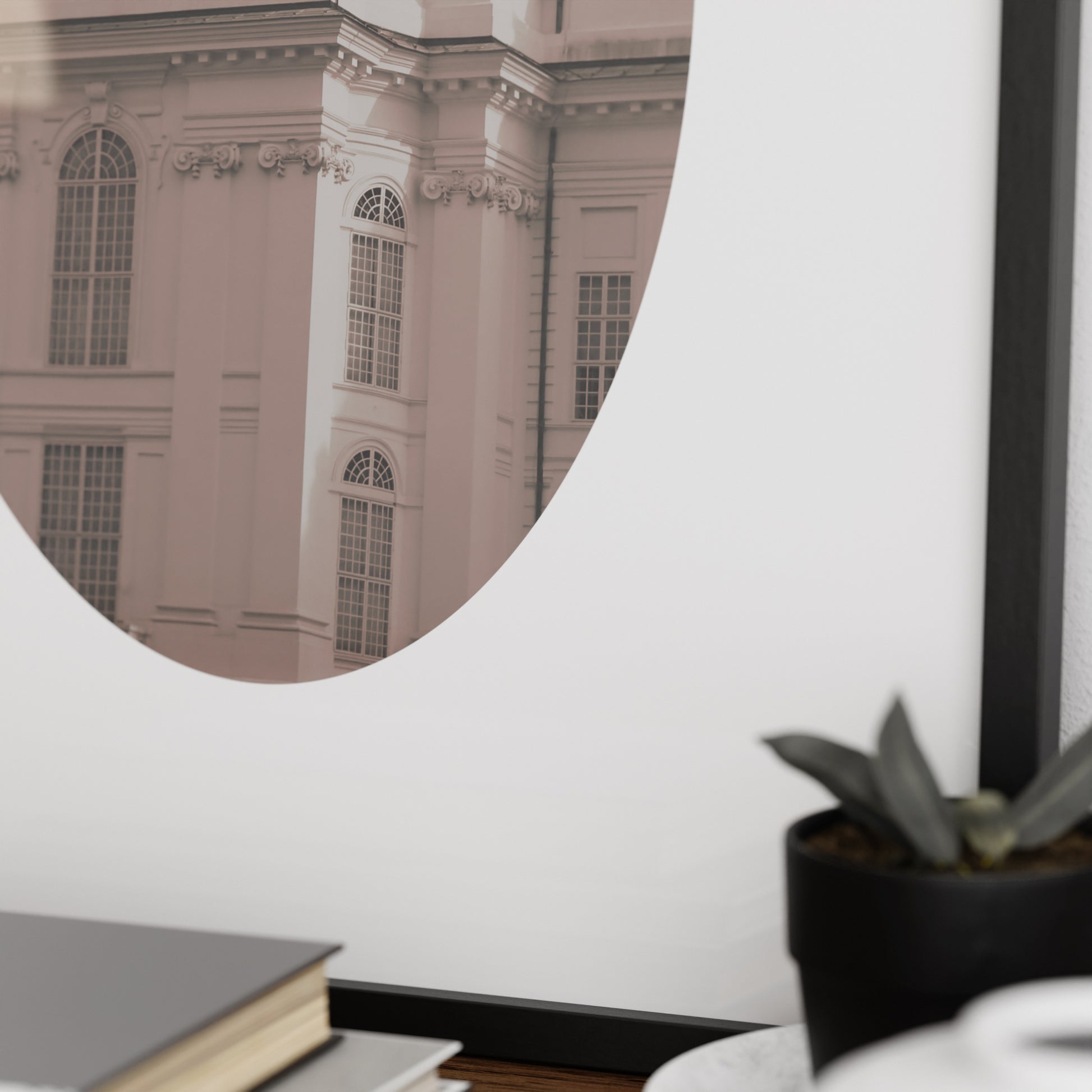Detail of an architectural corner of a Vienna building, pastel colors photography art print.