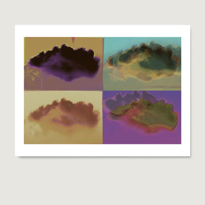 High quality colorful pop art print with clouds.