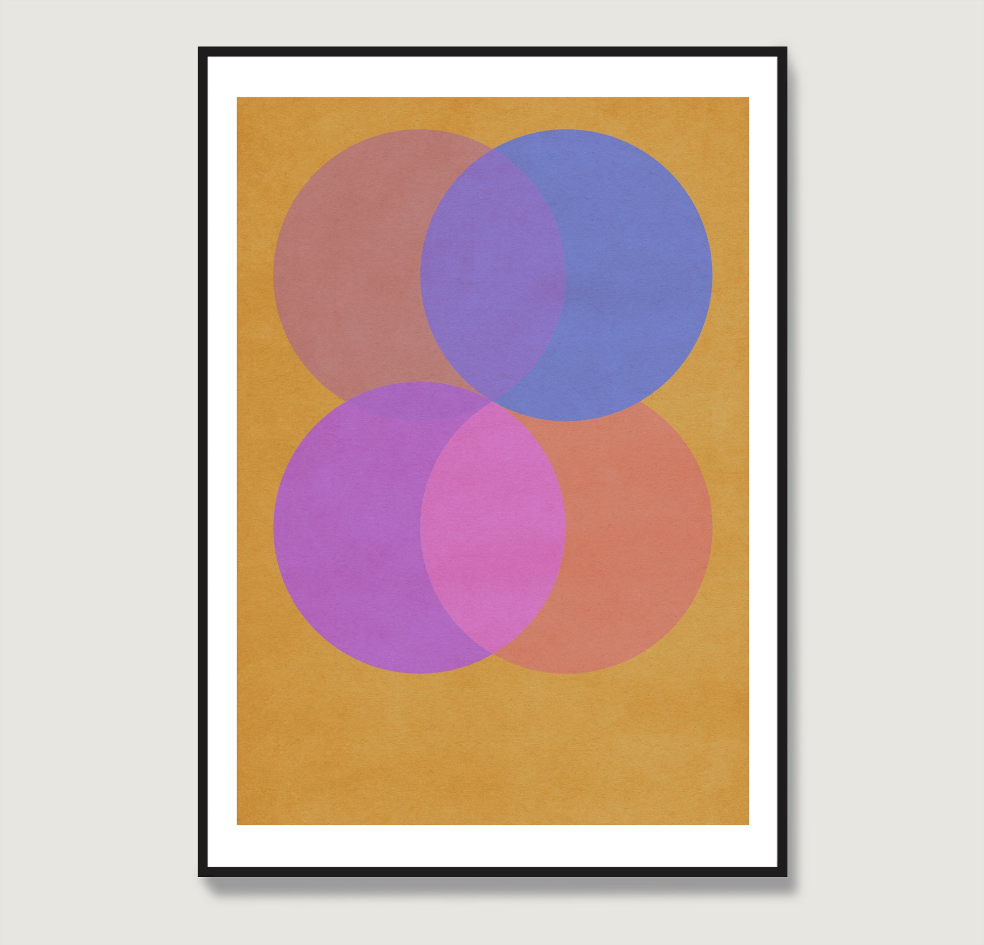 Colorful geometric graphic art print.