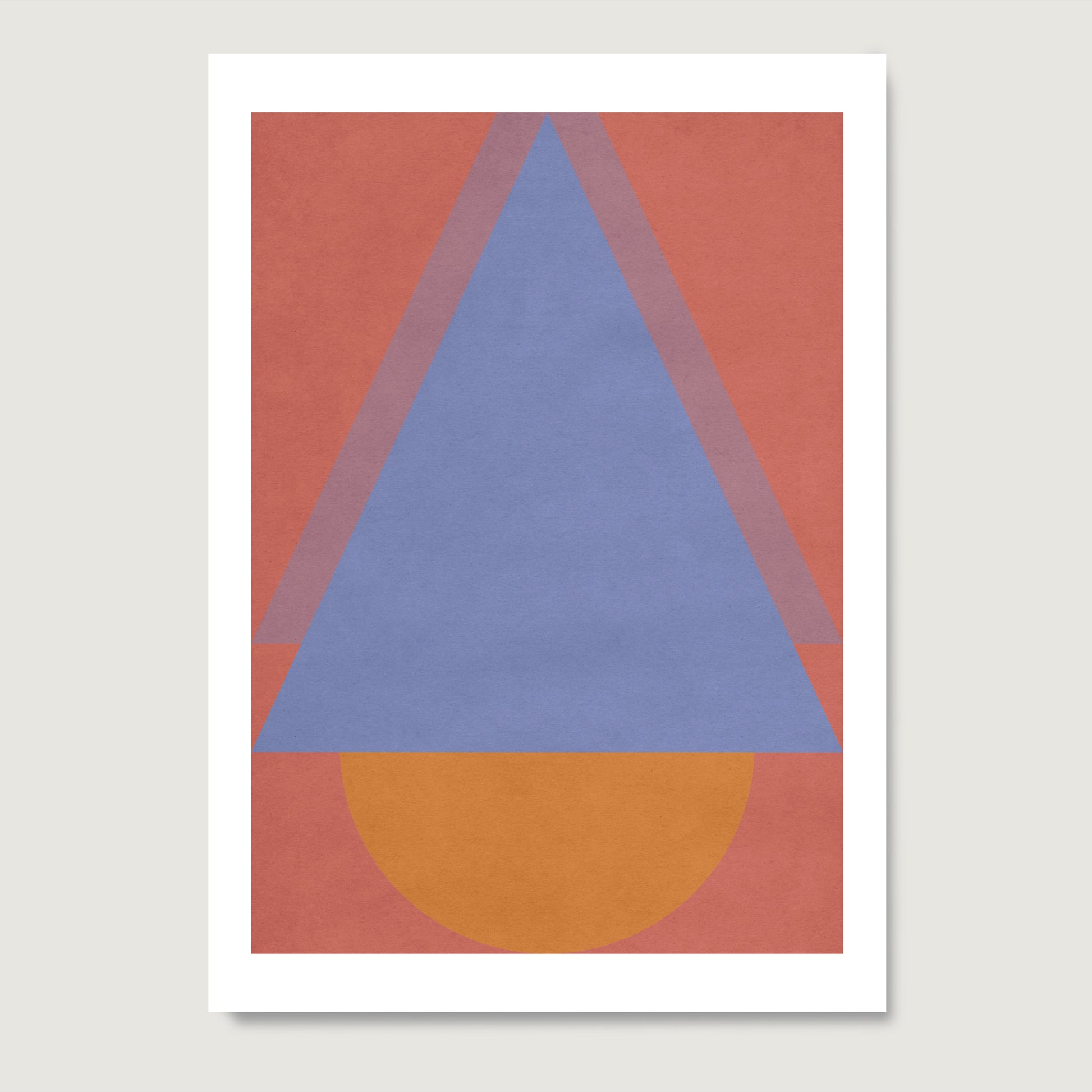 Colorful abstract geometric graphic art print on paper.
