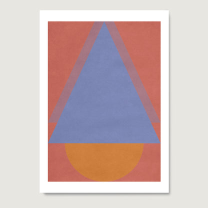 Colorful abstract geometric graphic art print on paper.