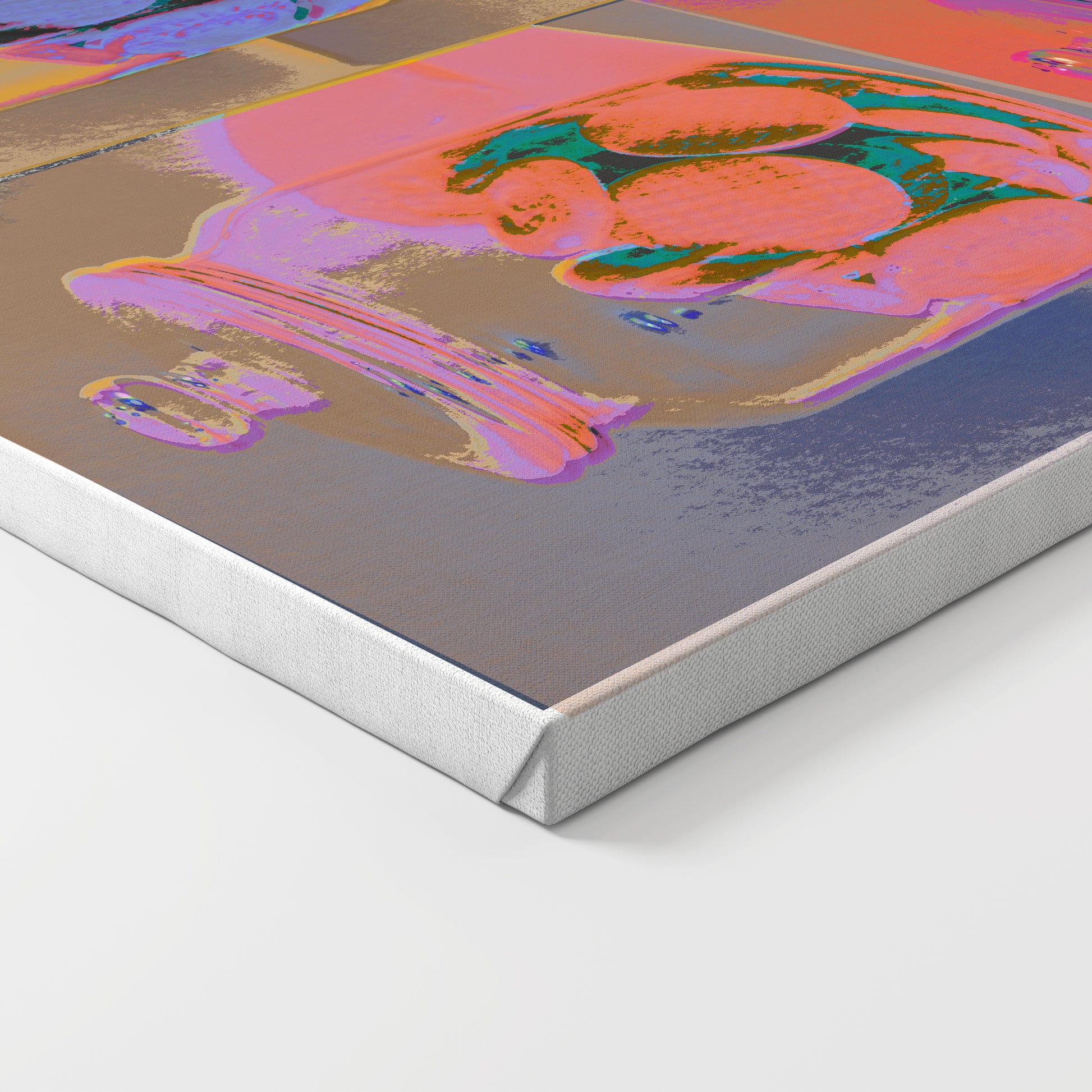 Colorful pop art art print on canvas.