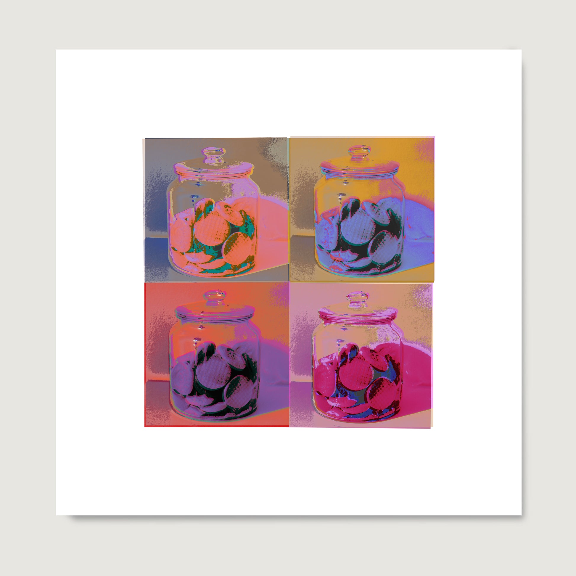 Colorful pop art art print on paper.