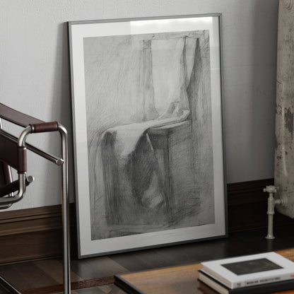Classic academic pencil drawing art print in a dark moody ambient.