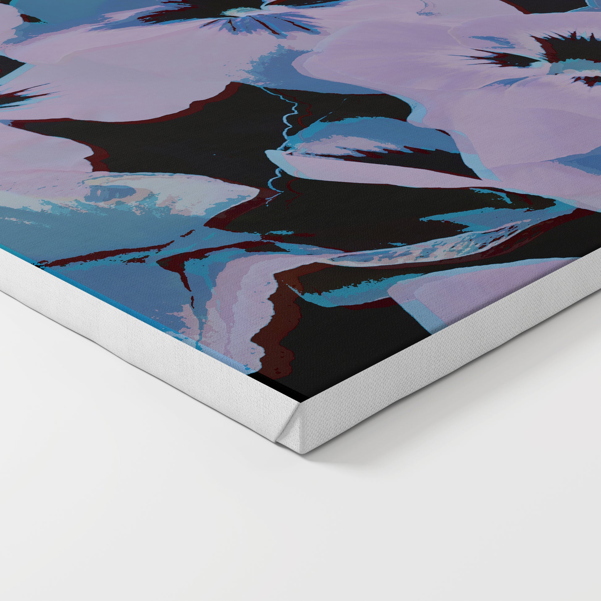 Pop art canvas print with flowers.