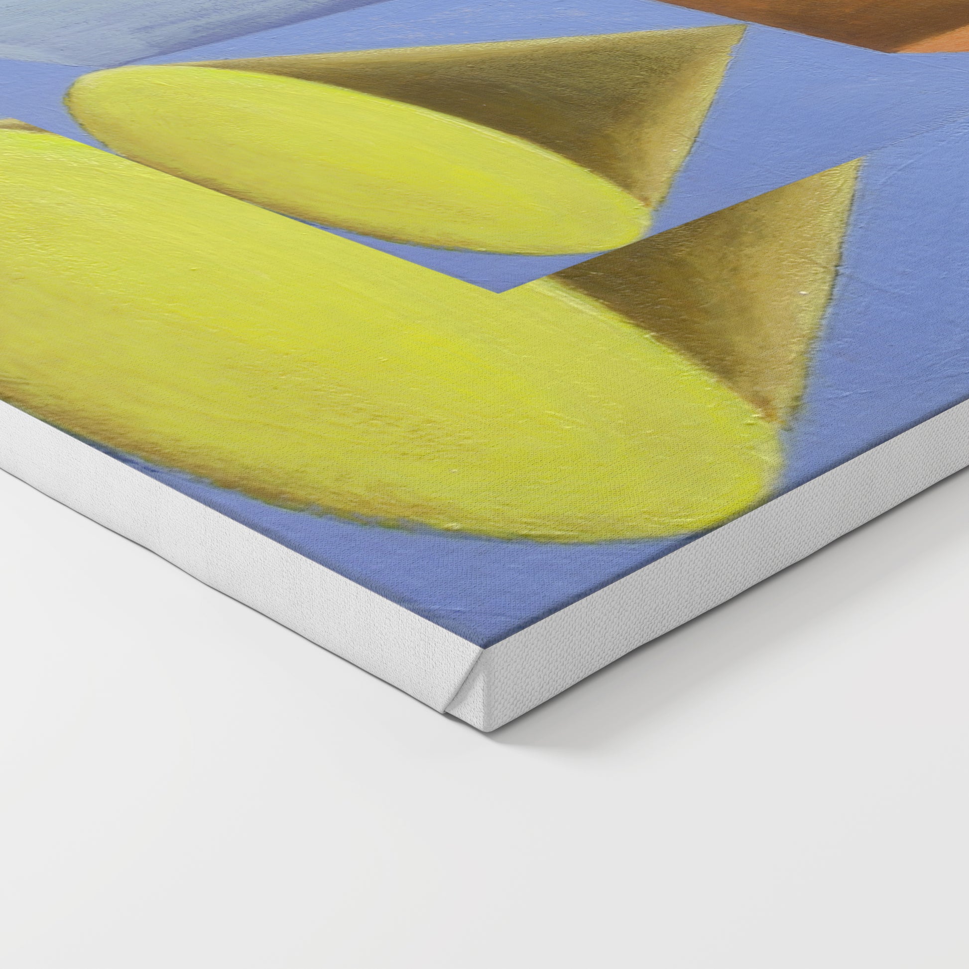 Colorful and playful geometric art print on canvas.