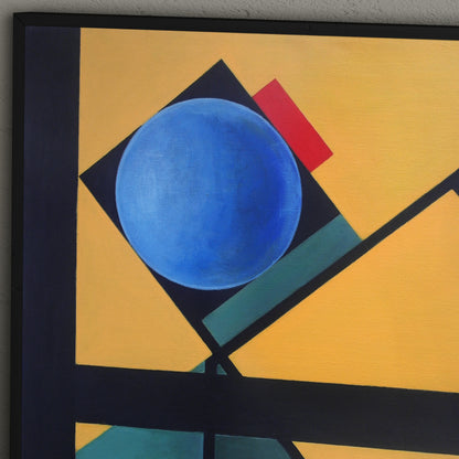 Detail of a colorful abstract geometric contemporary painting.