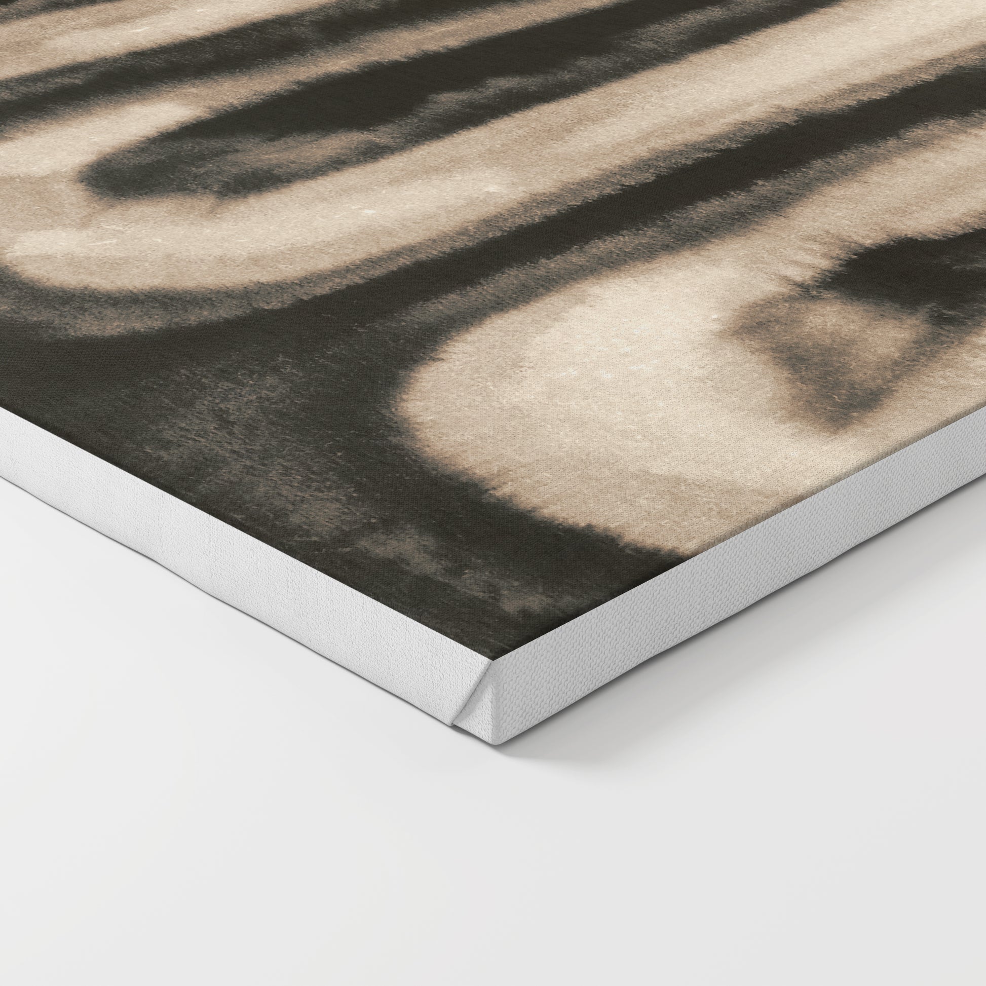 Monochrome watercolor abstract art print on canvas.