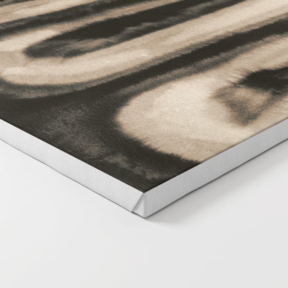 Monochrome watercolor abstract art print on canvas.