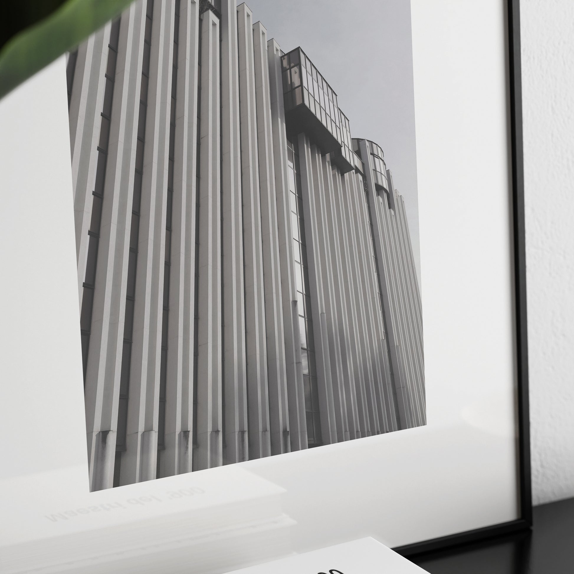Detail of a brutalist, monumental architecture, photography art print.