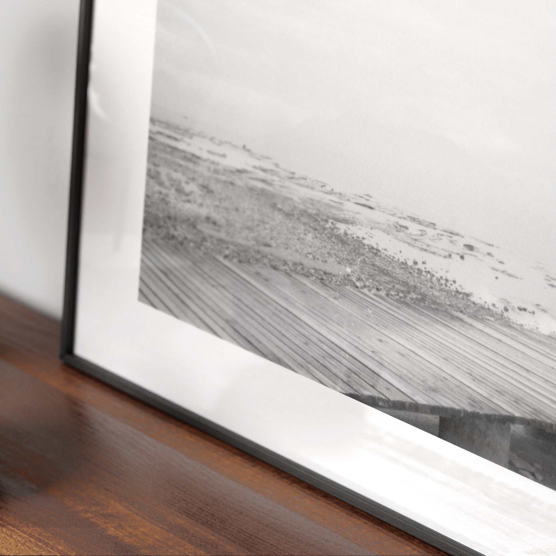 Detail of a moody Lake Garda black and white photography art print.