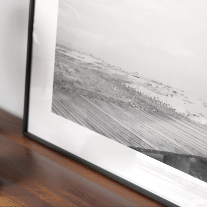 Detail of a moody Lake Garda black and white photography art print.