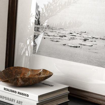 Detail of a Lake Garda vintage black and white photography art print.