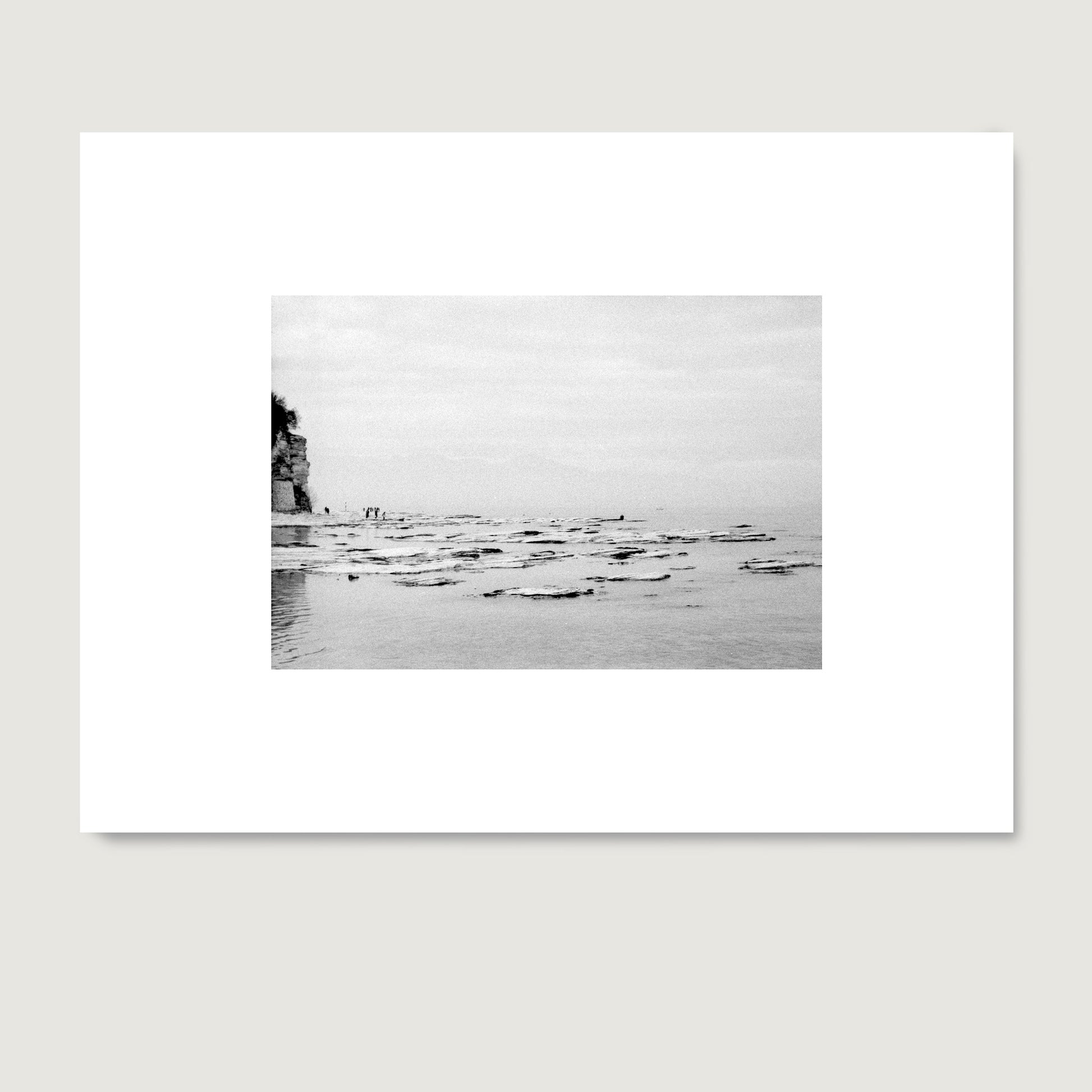 Lake Garda vintage black and white photography art print on paper.