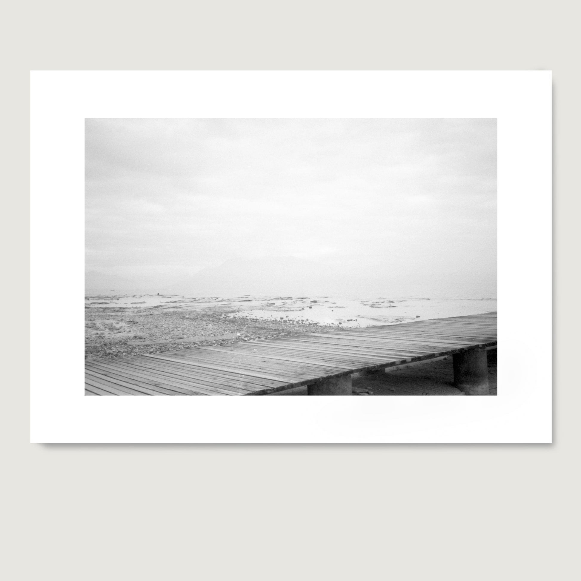 Moody Lake Garda black and white photography art print on paper.