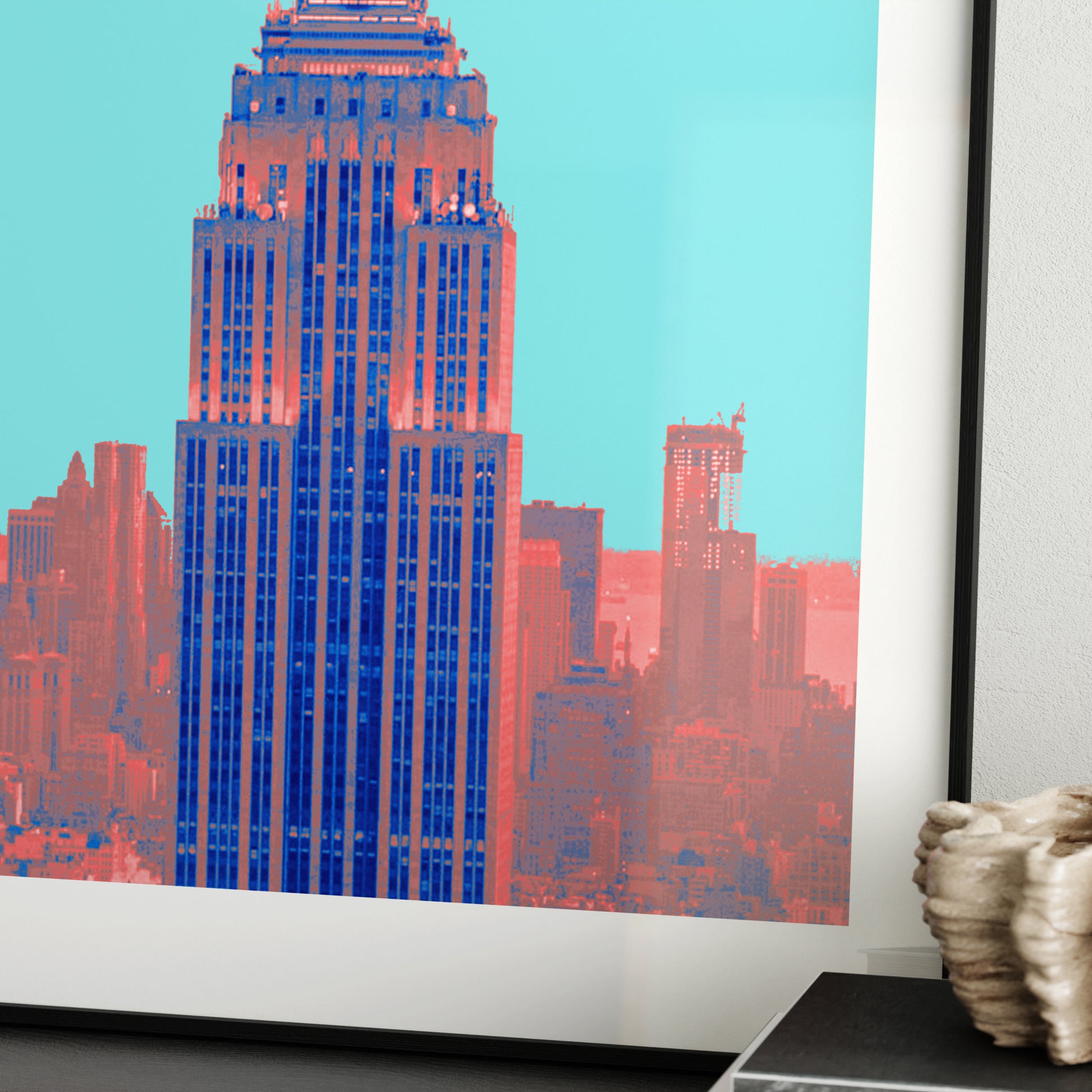 Detail of a travel poster New York landmark art print.